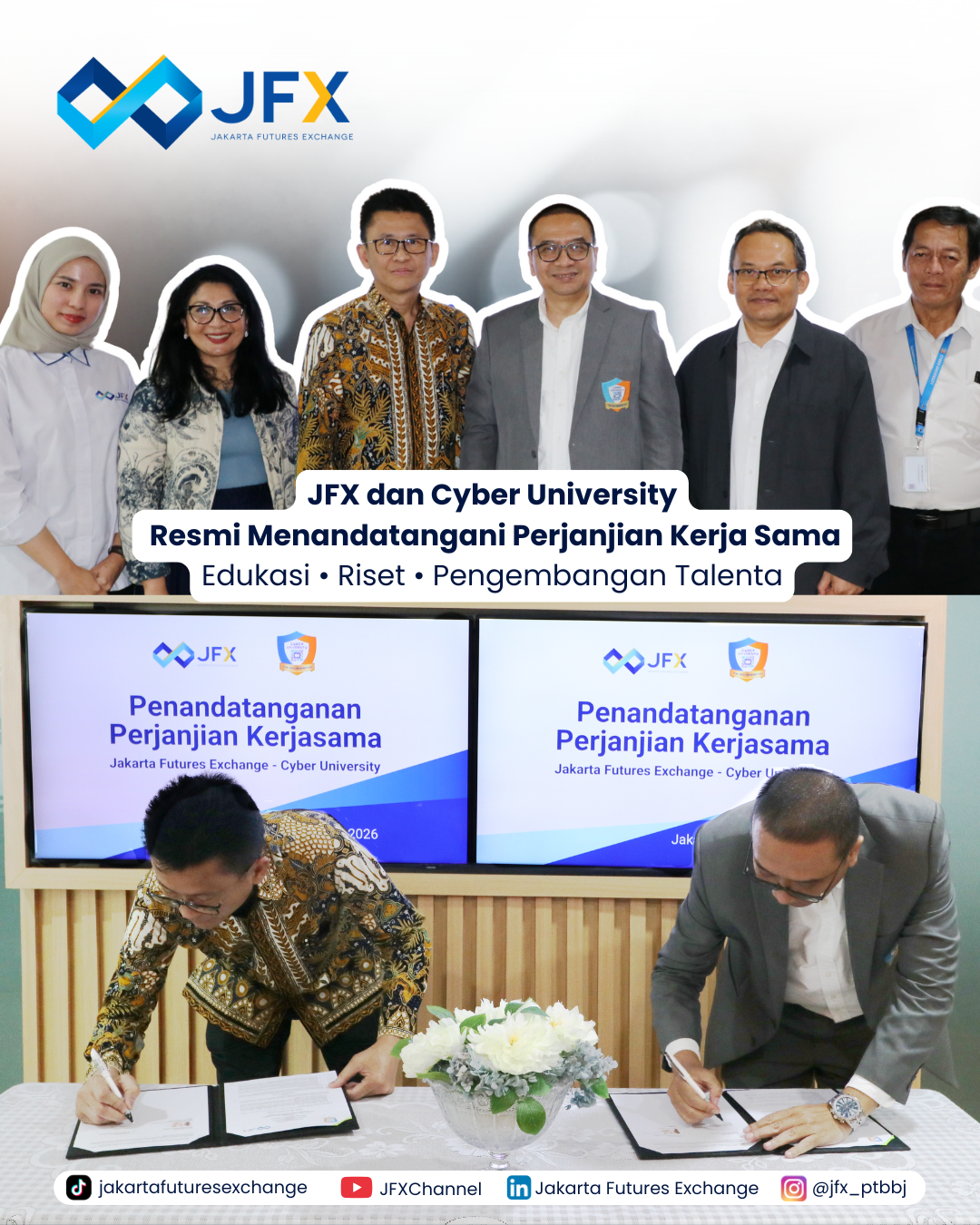 JFX and Cyber University Sign Cooperation Agreement on Education, Research, and Development